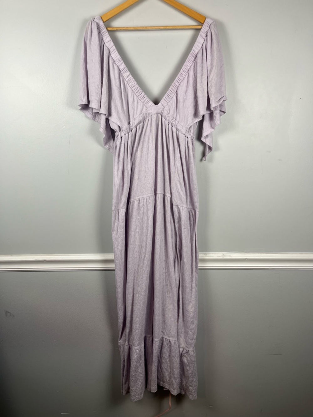 Free people beach La La Maxi Dress in lavender size large - Picture 2 of 9